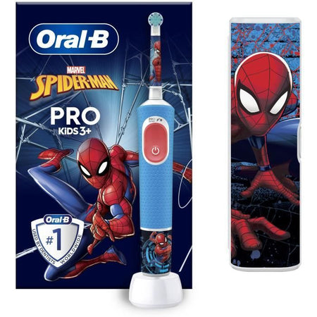 Spazzolino elettrico - ORAL-B - Manico Kids 1 Marvel Spider-Man - 1 testina - 1 custodia da viaggio - dai 3 anni in su
