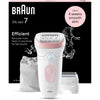 Epilatore elettrico - BRAUN - Silk-épil 7 - Depilazione facile - Pelle morbida a lunga durata - 7-030 - Bianco / Rosa
