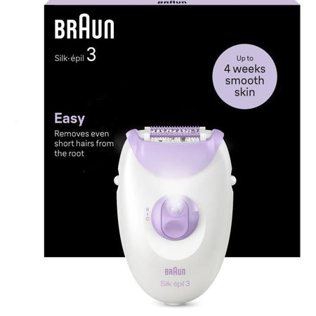 Epilatore elettrico con filo - BRAUN - SILK EPIL 3-000 - 2 velocità - Viola