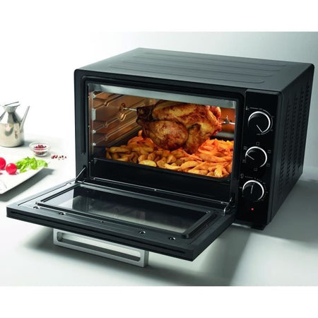 BRANDT FC469MUB - Mini-Forno 46 litri - 1800W - Multifunzioni - Termostato regolabile 230C - Timer 120min - Alluminio - Nero