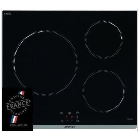 BRANDT TI364B - Piano cottura a libera installazione - 3 zone - 3600 W - L60 cm - Nero