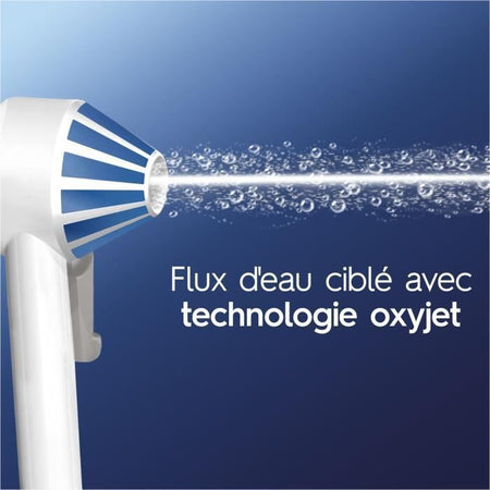 Idropulsore Oral-B - AquaCare 4 - Tecnologia Oxyjet - 2 tipologie di getto - 2 intensità regolabili