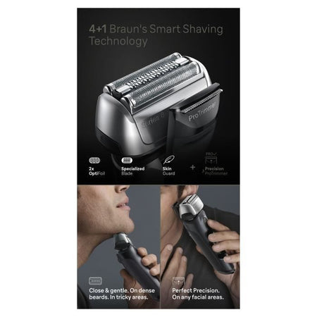 Rasoio - BRAUN - SERIES 8 8513s - 4 elementi di rasatura - Wet&Dry - 60 min - Nero