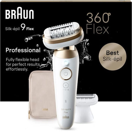 Epilatore elettrico - BRAUN - Silk-épil 9 Flex - Depilazione facile - 9-041 3D - Bianco / Oro