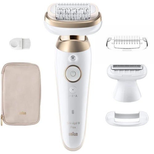 Epilatore elettrico - BRAUN - Silk-épil 9 Flex - Depilazione facile - 9-041 3D - Bianco / Oro