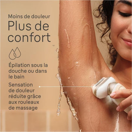 Epilatore elettrico - BRAUN - Silk-épil 9 Flex - Depilazione facile - 9-041 3D - Bianco / Oro