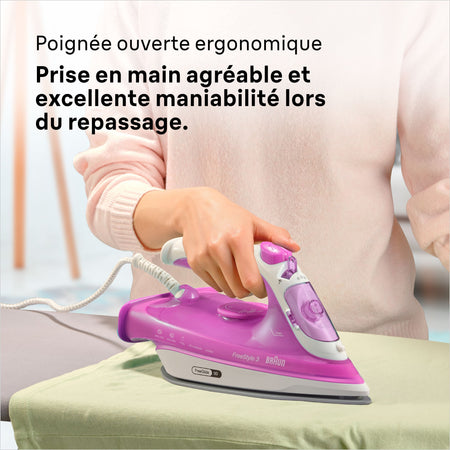 Serro a vapore FI3124 PU - Potenza 2400 W - SOLE SUPERCRAMIC - Serbatoio d'acqua da 270 ml