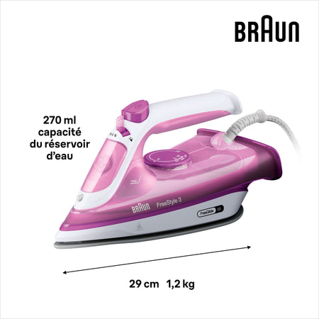 Serro a vapore FI3124 PU - Potenza 2400 W - SOLE SUPERCRAMIC - Serbatoio d'acqua da 270 ml