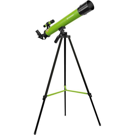 Telescopio astronomico 45/600 AZ - BRESSER JUNIOR - Ingrandimento fino a 100x - Treppiede regolabile in altezza - verde