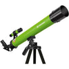 Telescopio astronomico 45/600 AZ - BRESSER JUNIOR - Ingrandimento fino a 100x - Treppiede regolabile in altezza - verde