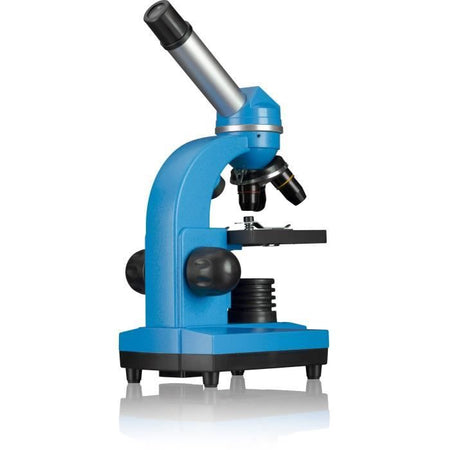 Microscopio per studenti BIOLUX SEL - BRESSER JUNIOR - ingrandimento 40x-1600x - kit di sperimentazione - blu