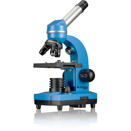 Microscopio per studenti BIOLUX SEL - BRESSER JUNIOR - ingrandimento 40x-1600x - kit di sperimentazione - blu