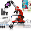 Microscopio per studenti BIOLUX SEL - BRESSER JUNIOR - ingrandimento 40x-1600x - kit di sperimentazione - rosso