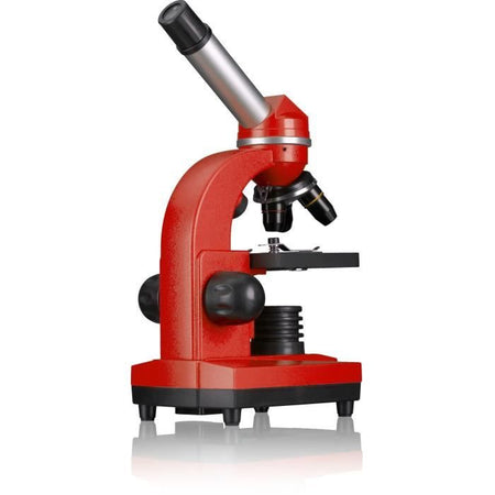 Microscopio per studenti BIOLUX SEL - BRESSER JUNIOR - ingrandimento 40x-1600x - kit di sperimentazione - rosso