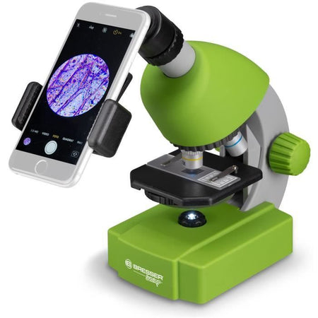 Microscopio 40x-640x - BRESSER JUNIOR - Illuminazione a LED - kit di sperimentazione - verde