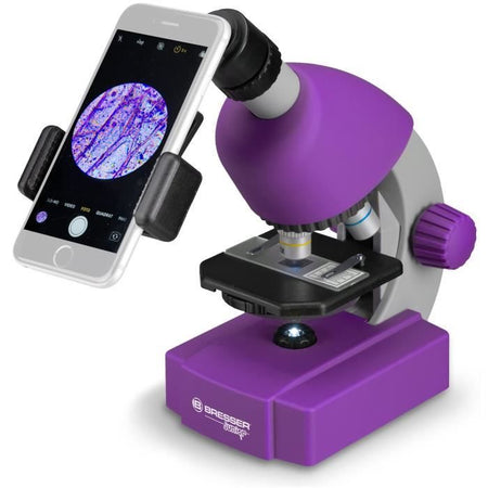 Microscopio 40x-640x - BRESSER JUNIOR - Illuminazione a LED - kit di sperimentazione - viola