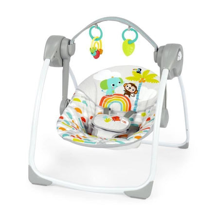 INIZI BRILLANTI Altalena portatile Playful Paradise, compatta e automatica con musica, dalla nascita