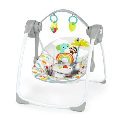 INIZI BRILLANTI Altalena portatile Playful Paradise, compatta e automatica con musica, dalla nascita
