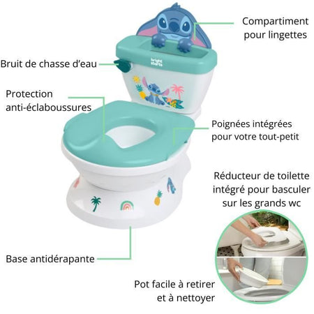 DISNEY BABY - STITCH - Mini WC con riduttore per sedile WC incluso, 2 in 1, Vasino rimovibile facile da pulire