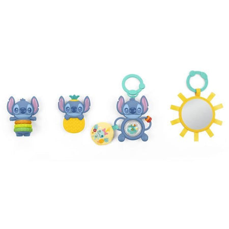 DISNEY BABY - STITCH - Set regalo nascita - 4 giocattoli per neonati, sonaglio, anello da dentizione, giocattoli multisensoriali