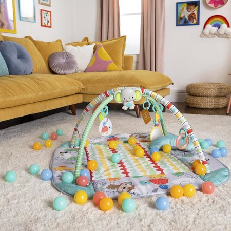 INIZI BRILLANTI Gioca al tappetino 5 in 1 - palestra e vasca per le palline a modo tuo ball play  - Totalmente