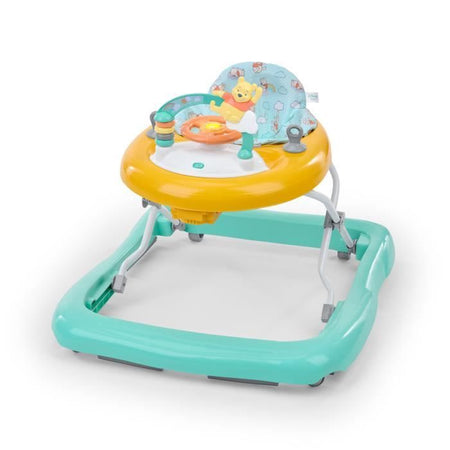 DISNEY BABY -WINNIE- Girello 2 in 1 pieghevole ed evolutivo, giocattolo attività integrato e rimovibile, musica, luci, altezza regolabile