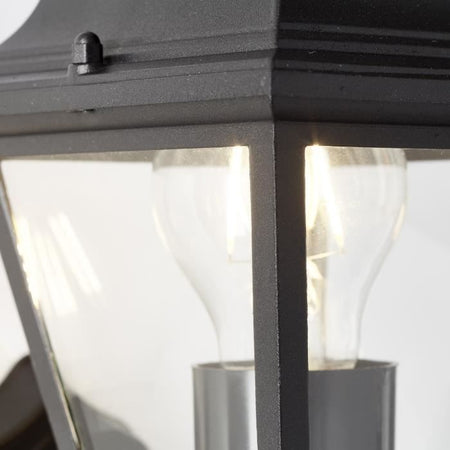 Lampada da parete esterna in aumento brillante Nissie Black E27 1x60W