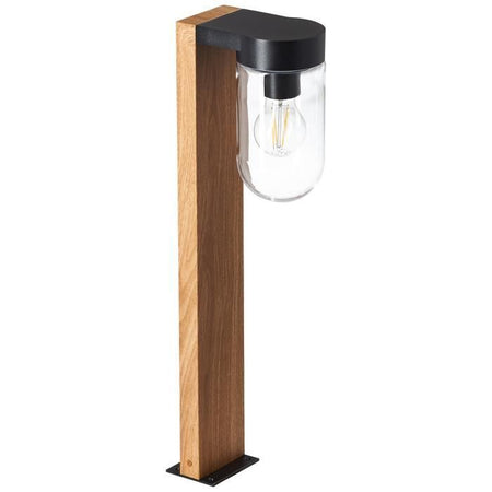 BRILLIANT - CABAR Paletto da esterno - colore legno scuro/nero - metallo/vetro E27 1x40W