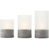 Lotto 3 lampade da tavolo a LED BRILLIANT CANDLE - 2500K - Plastica e vetro - Grigio e bianco opaco