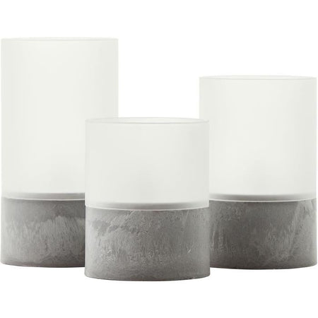 Lotto 3 lampade da tavolo a LED BRILLIANT CANDLE - 2500K - Plastica e vetro - Grigio e bianco opaco