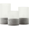Lotto 3 lampade da tavolo a LED BRILLIANT CANDLE - 2500K - Plastica e vetro - Grigio e bianco opaco