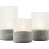 Lotto 3 lampade da tavolo a LED BRILLIANT CANDLE - 2500K - Plastica e vetro - Grigio e bianco opaco