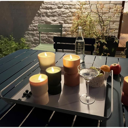 Lampada da tavolo per esterno - BRILLIANT - LOVERE - Plastica - 3 W - Forma candela - Beige e marrone chiaro