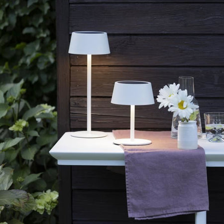 Lampada da tavolo per esterno - BRILLIANT - PICCO - LED e solare - Metallo e plastica - 5 W - Bianca