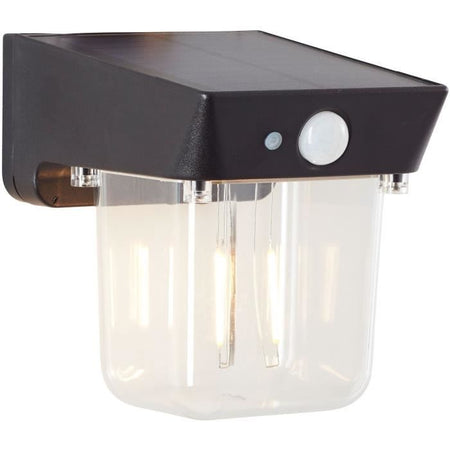 Lampada da parete per esterno - BRILLIANT - PARSON - LED e solare - Rilevatore di movimento - Plastica - 3,7 W - Nero