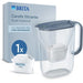 Caraffa filtrante BRITA - Essential Style Mineral Blue - Capacità 2,4 L, inclusi 1,4 L di acqua filtrata - 1 filtro Maxtra Pro Pure Performance
