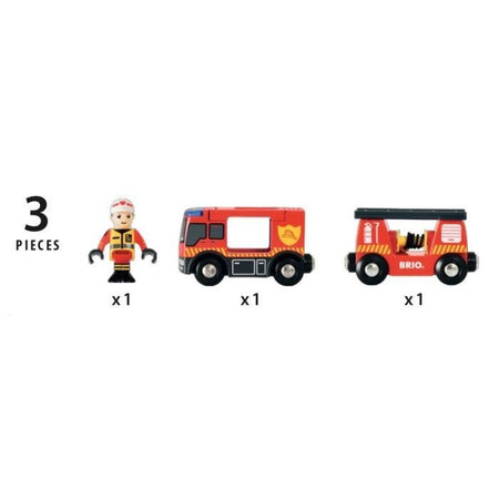 BRIO World - 33811 - Fire Truck Sound And Light - Giocattolo in legno