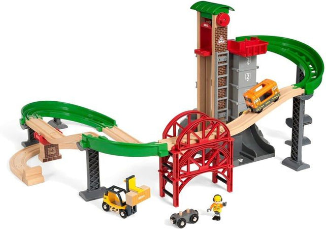 Brio World Grand Circuit Multimodal Platform - Box 32 pezzi - Circuito ferroviario in legno - Ravensburger - Da 3 anni - 33887