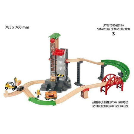 Brio World Grand Circuit Multimodal Platform - Box 32 pezzi - Circuito ferroviario in legno - Ravensburger - Da 3 anni - 33887