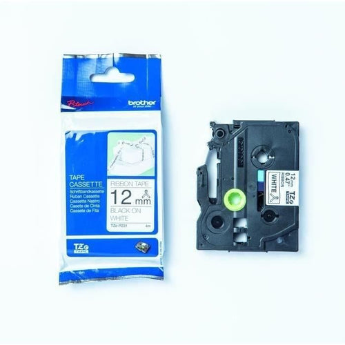 Nastro BROTHER - TZER231 - Nero su Bianco 12mm - Qt 1