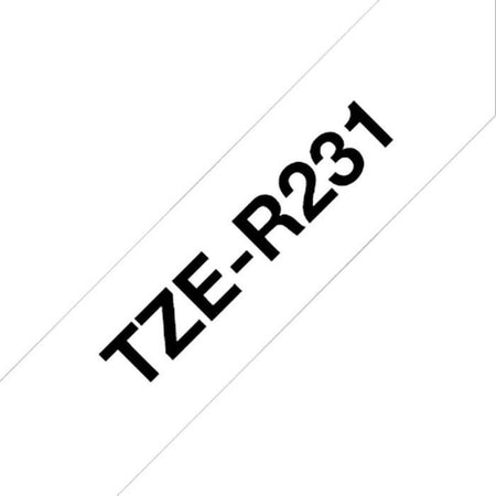 Nastro BROTHER - TZER231 - Nero su Bianco 12mm - Qt 1