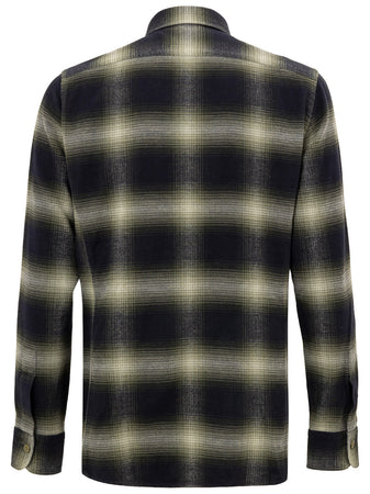 Tom Ford Camicia Western Uomo a Quadri - Verde e Blu da uomo
