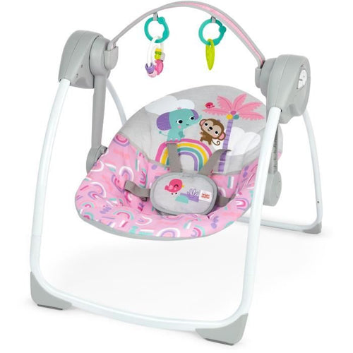 Altalena portatile e compatta - BRIGHT STARTS - Pink Paradise - Altalena automatica con musica - Unisex - Neonati+