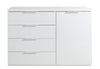 Cassettiera multiuso Mundi con 4 cassetti ed 1 anta Bianco Laccato h 82 cm