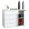 Cassettiera multiuso Mundi con 4 cassetti ed 1 anta Bianco Laccato h 82 cm