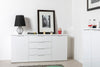 Cassettiera multiuso Mundi con 4 cassetti e 2 ante Bianco Laccato h 82 cm