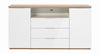 Cassettiera multiuso Mundi con 3 cassetti e 2 ante rovere e Bianco h 96 cm