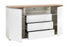 Cassettiera multiuso Mundi con 3 cassetti e 2 ante rovere e Bianco h 96 cm