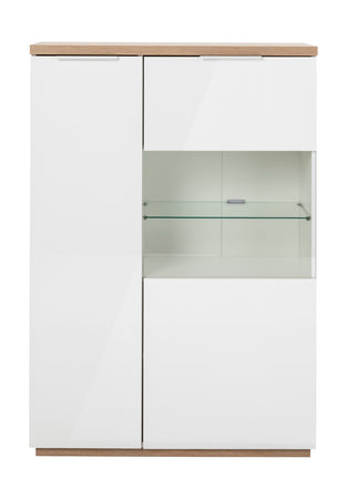 Colonna multiuso "Mundi" con 2 ante rovere e Bianco h 130 cm