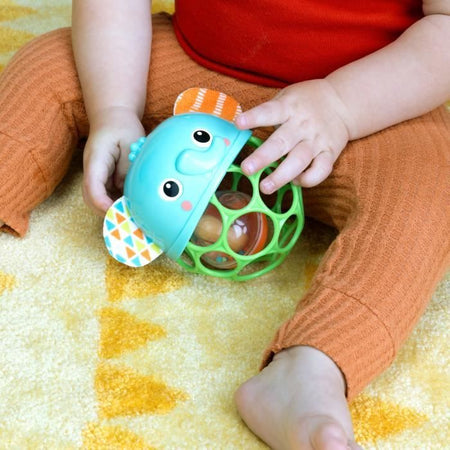 Sonaglio musicale luminoso - BRIGHT STARTS - Giggle & Glow - Giocattolo elefante - Oball facile da impugnare - Neonato+ - Unisex